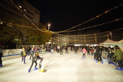 La pista de patinatge.