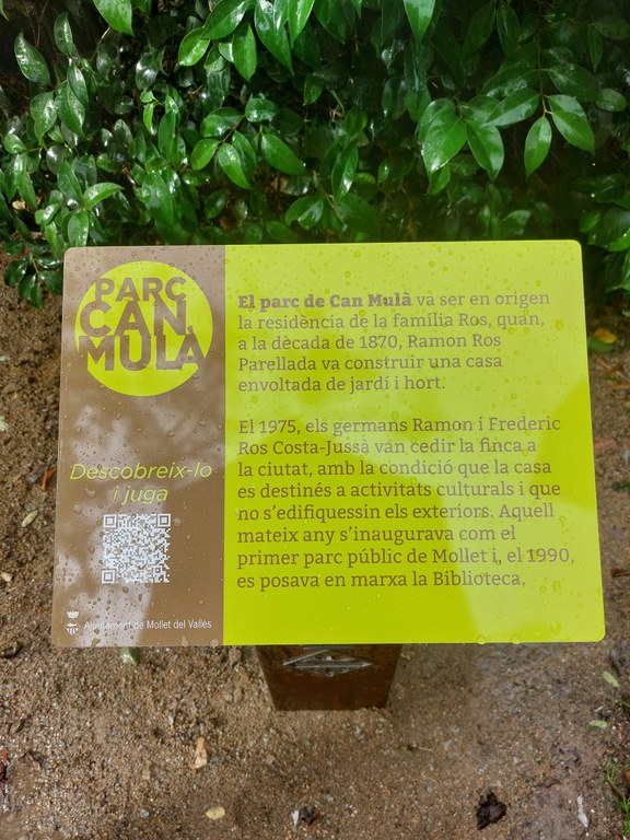 Placa del joc de pistes, a Can Mulà