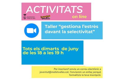 Gestió de l'estrès davant de la Selectivitat.