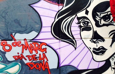Mural pel Dia Internacional de Dona Treballadora .