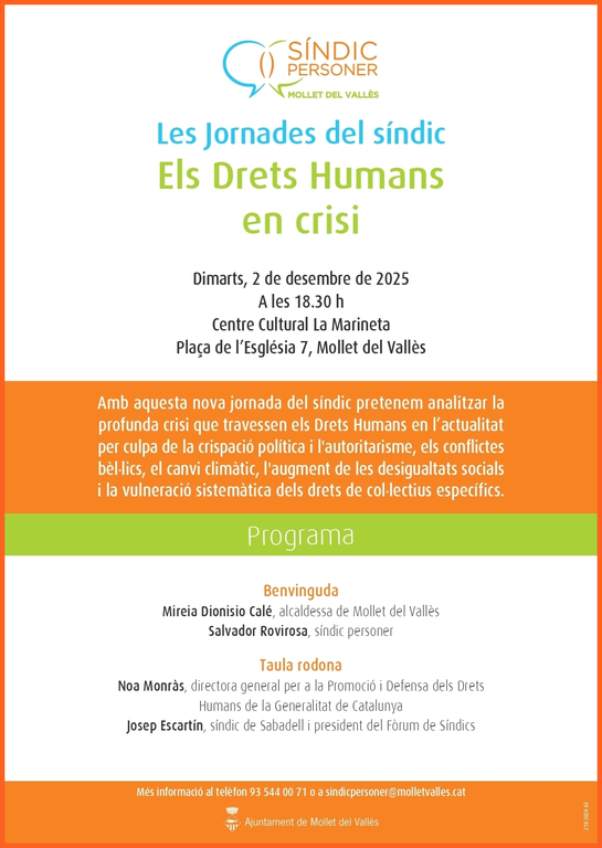 Les Jornades del síndic. Els Drets Humans en crisi