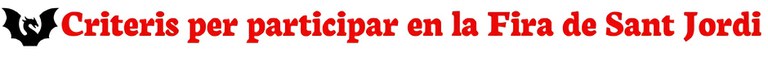 Criteris per participar a la Fira de Sant Jordi 