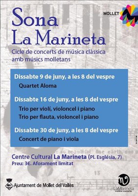 Sona La Marineta, cicle de concerts de música de cambra amb músics molletans: Quartet Aloma.