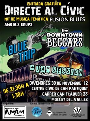 Directe al Cívic. Nit de música temàtica: fusion blues + jam session.