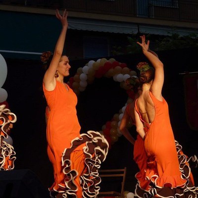 Cruz de Mayo 2013: Actuacions de tres quadres de ball i coral de l'entitat.Actuació de La Hermandad Romera Virgen de Gracia de Sabadell, l'Esbart Dansaire de Montmeló i el grup Media Calle.