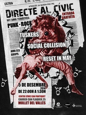Directe al Cívic: Concert de Rock. Nit amb temàtica "Punk-Rock".