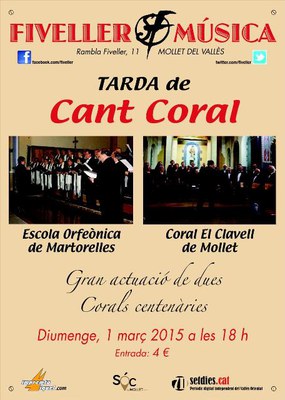 Tarda de Cant Coral: Gran actuació de dues corals centenàries.