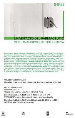 Mostra audiovisual col·lectiva: L'habitació del farmacèutic.