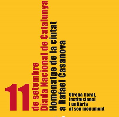 Diada Nacional de Catalunya: Ofrena floral a Rafael Casanova.