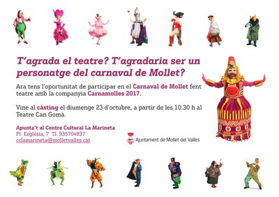 Càsting per ser un personatge del Carnaval de Mollet.