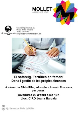 El Safareig.Tertúlies en femení: "Dona i gestió de les pròpies finances".