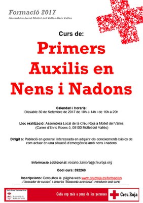 Curs "Primers Auxilis en Nens i Nadons".