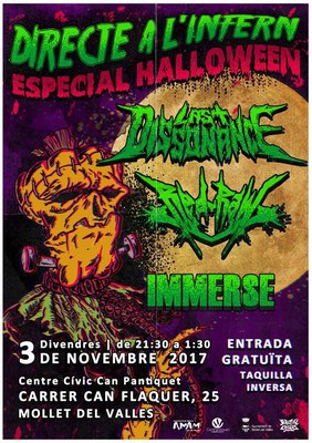 Directe al cívic: Especial Halloween "Directe a l'Infern", amb els grups Last Dissonance, Red Raw i Immerse.