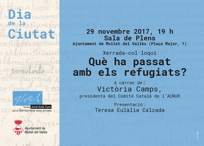 Dia de la ciutat: Xerrada col·loqui "Què ha passat amb els refugiats?".