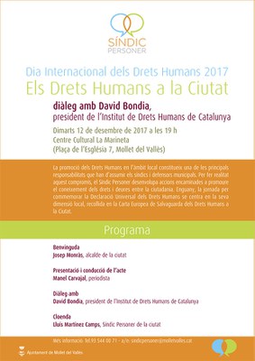 Els drets humans a la ciutat: Diàleg amb David Bondia, president de l'Institut de drets humans de Catalunya.