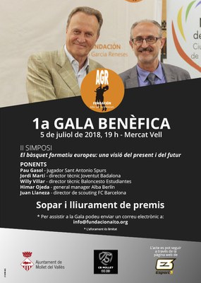 1a Gala Benèfica Fundació Aíto García Reneses: “II Simposio: el Baloncesto formativo europeo”, sopar i lliurament de premis a persones destacades per la seva activitat social, formativa i responsable.