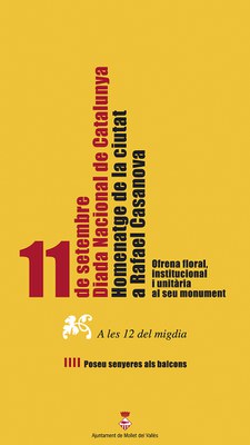 Celebració de l'Onze de Setembre, Diada Nacional de Catalunya.