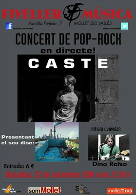 Concerts a la Fiveller. Concert de Pop-rock en directe: Caste.
