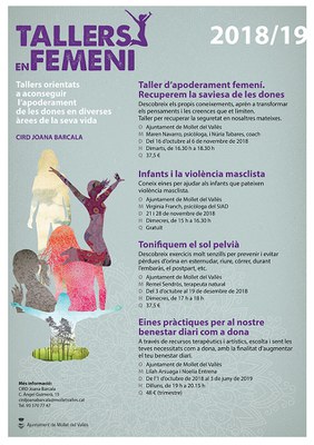 Tallers en femení: Eines pràctiques per al nostre benestar diari com a dona.