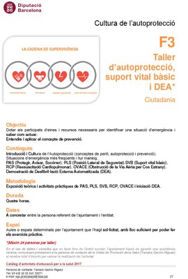Curs de Ressuscitació Cardiopulmonar (RCP) i Desfibril·lació Externa Automatitzada (DEA).