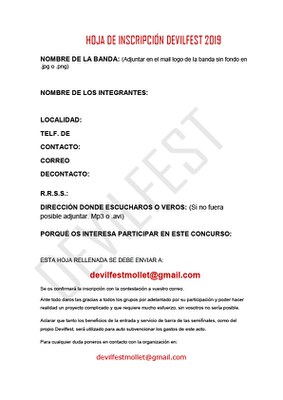 Inscripció Devilfest’19.