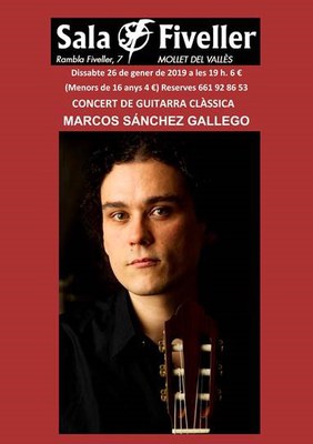 Concerts a la Fiveller: Concert de guitarra clàssica amb Márcos Sánchez .