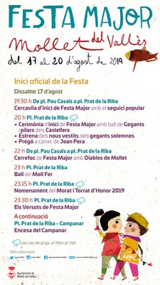 Festa Major 2019: Cercavila d'inici de Festa Major amb el seguici popular.