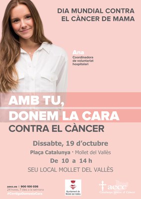 Dia Mundial Contra el Càncer de Mama: "Amb tu, Donem la Cara Contra el Càncer".