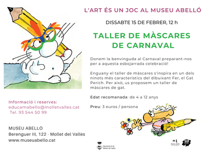 L'art és un joc. Taller de màscares de Carnaval.