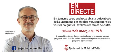  L’alcalde "En directe" al canal de facebook.