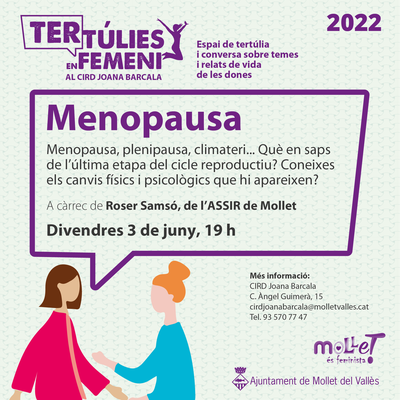 Tertúlia en Femení: "Menopausa".