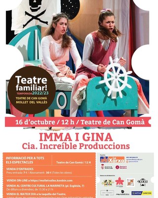 Teatre infantil: "Inma i Gina" a càrrec de la Cia. Increible Produccions.
