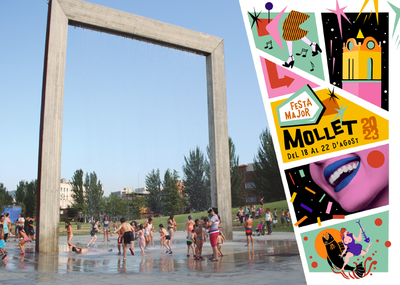 Animación "acuática" infantil con música y juegos, con el agua del arco de las Pruneres.