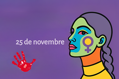 Imagen gráfica del Día Internacional por la Eliminación de la Violencia hacia las Mujeres.
