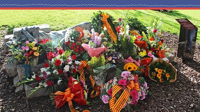 Imagen de la ofrenda floral.
