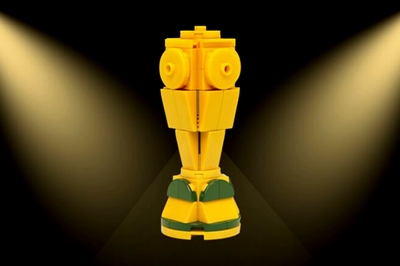 Mini Copa del Mundial de Fútbol realizada con Lego.