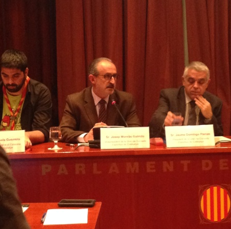 Josep Monràs a la seva intervenció al Parlament