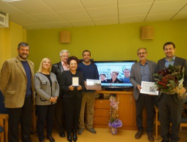 Homenatge de l'Ajuntament a l'àvia centenària Milagros Reig .