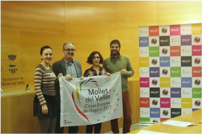Ajuntament i Contrapunt firmen un acord de col·laboració per difondre les activitats de Mollet com a Ciutat Europea de l'Esport 2017.