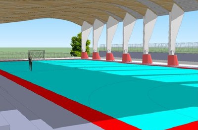La pista esportiva de l'Escola Sant Jordi es convertirà en un nou espai polivalent .