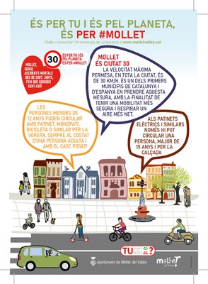 El Ayuntamiento de Mollet difunde la nueva ordenanza de circulación en las escuelas e institutos.