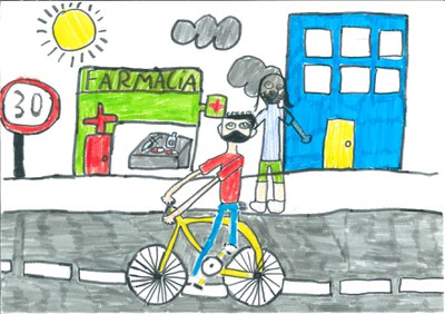 Los niños de la ciudad imaginan como sería un Mollet seguro.