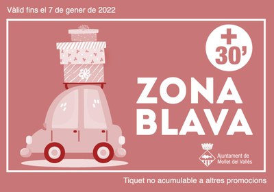 Esta Navidad, media hora de aparcamiento gratuito en la zona azul.
