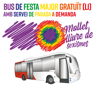 Cartel del bus gratuito de Fiesta Mayor.