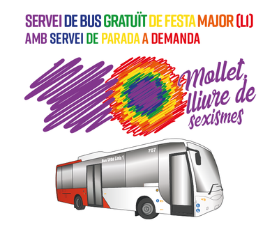 Cartel Bus Fiesta Mayor.