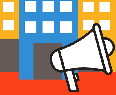 Viviendas con megáfono.